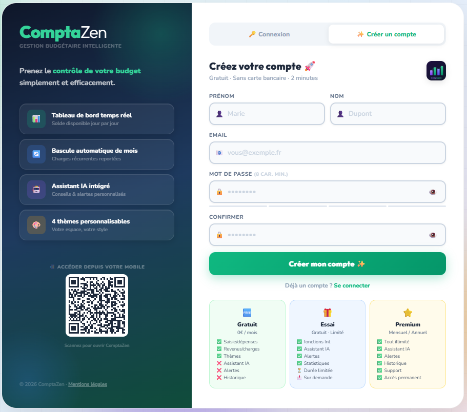 Aperçu de ComptaZen